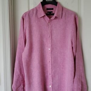 Mens Linen slim fit long sleeves shirt